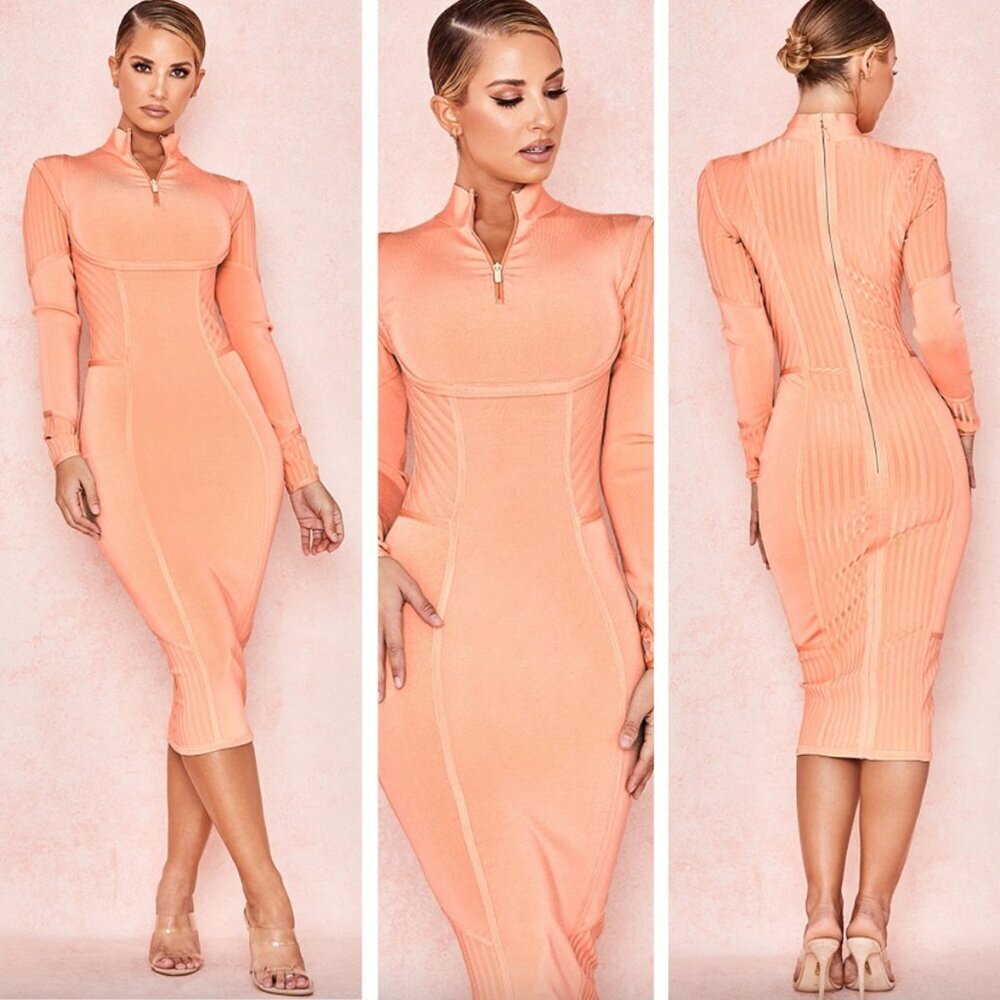 House of CB Peach Midi Dress